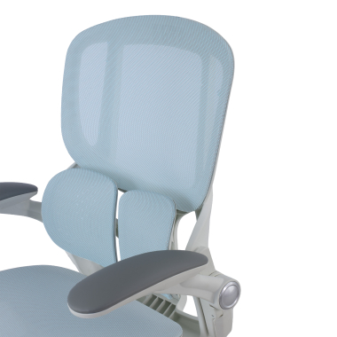 silla ergonomica blanco azul erghos one sin reposacabezas malla brazos regulables 3d doble soporte lumbar 15