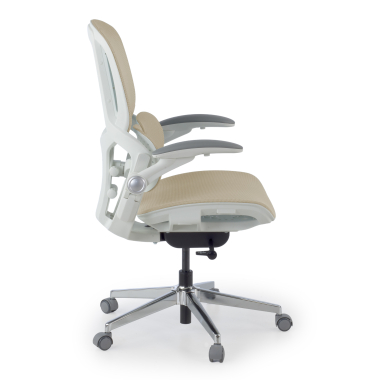 silla ergonomica beige erghos one sin reposacabezas malla brazos regulables 3d doble soporte lumbar 3