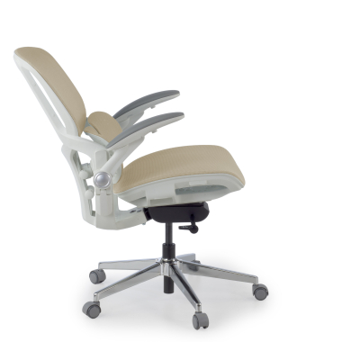 silla ergonomica beige erghos one sin reposacabezas malla brazos regulables 3d doble soporte lumbar 4