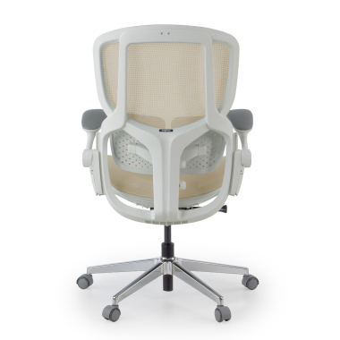 silla ergonomica beige erghos one sin reposacabezas malla brazos regulables 3d doble soporte lumbar 12
