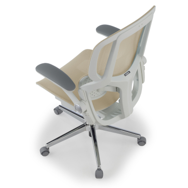 silla ergonomica beige erghos one sin reposacabezas malla brazos regulables 3d doble soporte lumbar 13