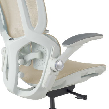 silla ergonomica beige erghos one sin reposacabezas malla brazos regulables 3d doble soporte lumbar 14