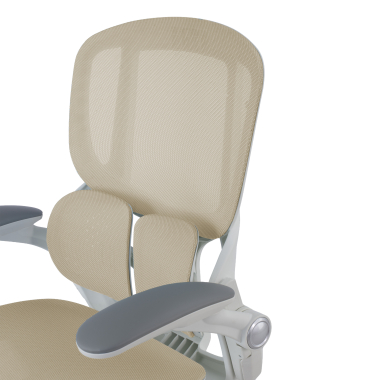 silla ergonomica beige erghos one sin reposacabezas malla brazos regulables 3d doble soporte lumbar 15