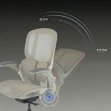 silla ergonomica beige erghos one sin reposacabezas malla brazos regulables 3d doble soporte lumbar 9