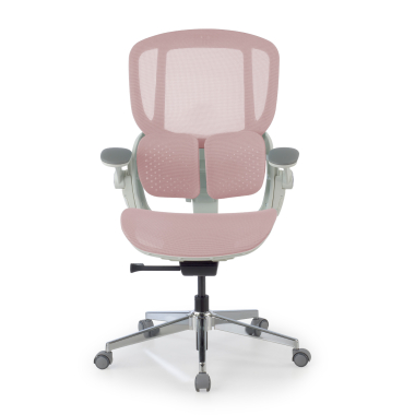 silla ergonomica blanco rosa erghos one sin reposacabezas malla brazos regulables 3d doble soporte lumbar 10