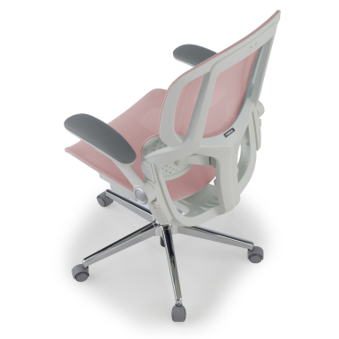silla ergonomica blanco rosa erghos one sin reposacabezas malla brazos regulables 3d doble soporte lumbar 13