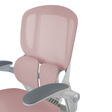 silla ergonomica blanco rosa erghos one sin reposacabezas malla brazos regulables 3d doble soporte lumbar 15