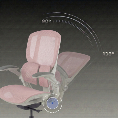 silla ergonomica blanco rosa erghos one sin reposacabezas malla brazos regulables 3d doble soporte lumbar 9