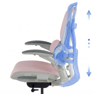 silla ergonomica blanco rosa erghos one sin reposacabezas malla brazos regulables 3d doble soporte lumbar 8