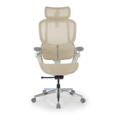 silla ergonomica beige erghos one con reposacabezas malla brazos regulables 3d doble soporte lumbar reposacabezas 11