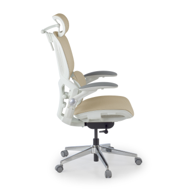 silla ergonomica beige erghos one con reposacabezas malla brazos regulables 3d doble soporte lumbar reposacabezas 3