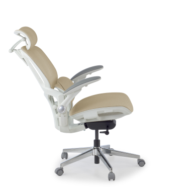 silla ergonomica beige erghos one con reposacabezas malla brazos regulables 3d doble soporte lumbar reposacabezas 4
