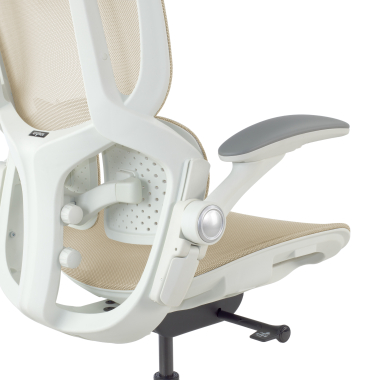 silla ergonomica beige erghos one con reposacabezas malla brazos regulables 3d doble soporte lumbar reposacabezas 14
