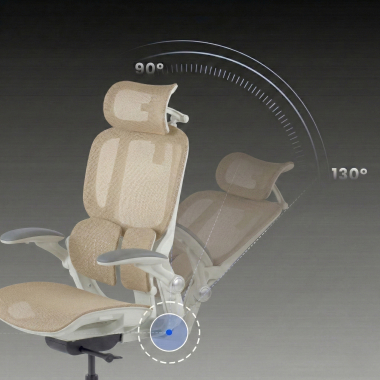 silla ergonomica beige erghos one con reposacabezas malla brazos regulables 3d doble soporte lumbar reposacabezas 9