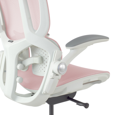 silla ergonomica blanco rosa erghos one con reposacabezas malla brazos regulables 3d doble soporte lumbar reposacabezas 14