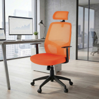Silla de escritorio Argos con reposacabezas, malla Transpirable