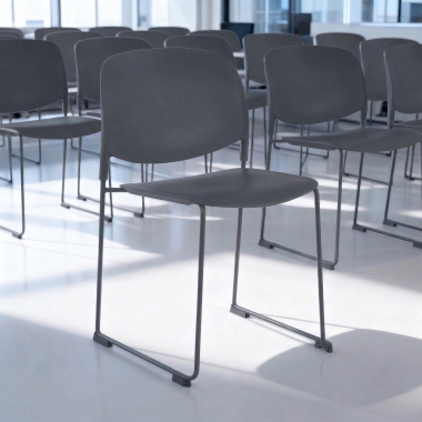 silla confidente gris sin brazos plastico sin brazos 2