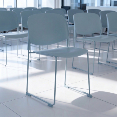 silla confidente azul sin brazos plastico sin brazos 2