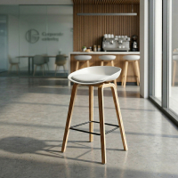 Taburete alto Helsinki de estilo nórdico con patas de madera
