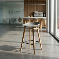 Taburete alto Helsinki de estilo nórdico con patas de madera