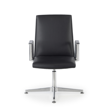 silla de reuniones negro silla de reunion piel natural brazos fijos 3