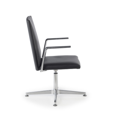 silla de reuniones negro silla de reunion piel natural brazos fijos 4