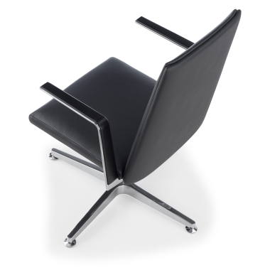 silla de reuniones negro silla de reunion piel natural brazos fijos 7