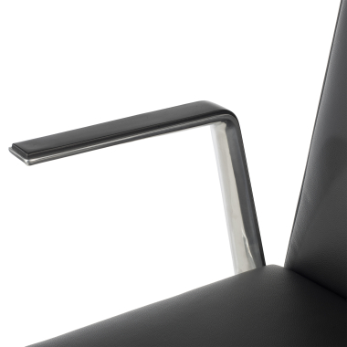 silla de reuniones negro silla de reunion piel natural brazos fijos 5