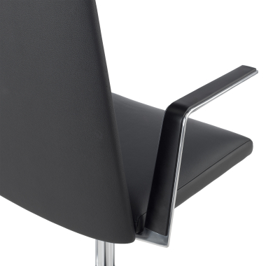 silla de reuniones negro silla de reunion piel natural brazos fijos 6