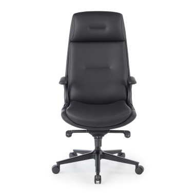 sillon de oficina negro kronberg piel sintetica brazos tapizados 3