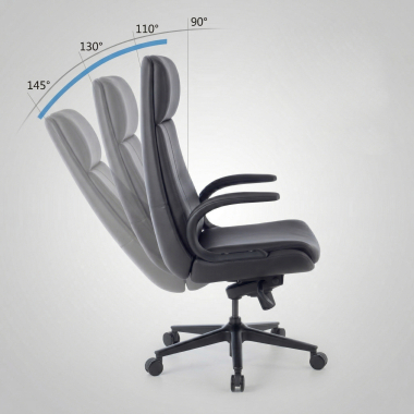 sillon de oficina negro kronberg piel sintetica brazos tapizados 7