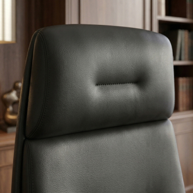 sillon de oficina negro kronberg piel sintetica brazos tapizados 12