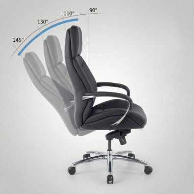 sillon de oficina negro regent piel sintetica brazos tapizados 4