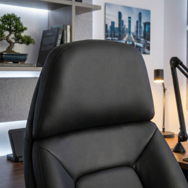 sillon de oficina negro regent piel sintetica brazos tapizados 10