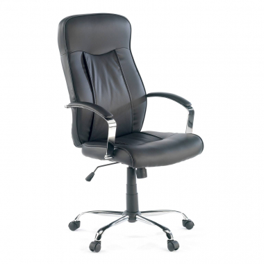 sillon de oficina negro glencoe piel sintetica brazos tapizados 1