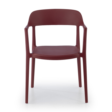 silla confidente rojo riga plastico sin brazos 3