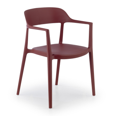 silla confidente rojo riga plastico sin brazos 1
