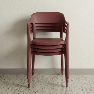 silla confidente rojo riga plastico sin brazos 7