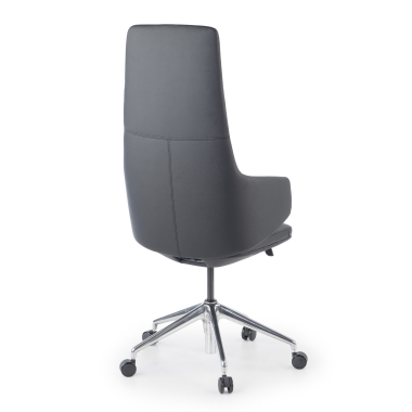 sillon de oficina negro kassel piel natural brazos fijos 9