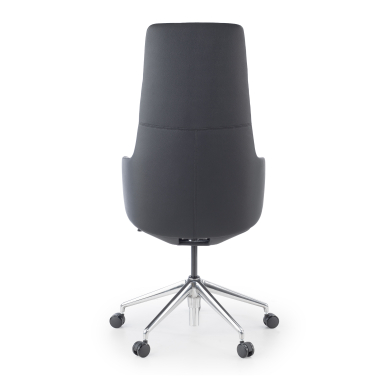sillon de oficina negro kassel piel natural brazos fijos 10