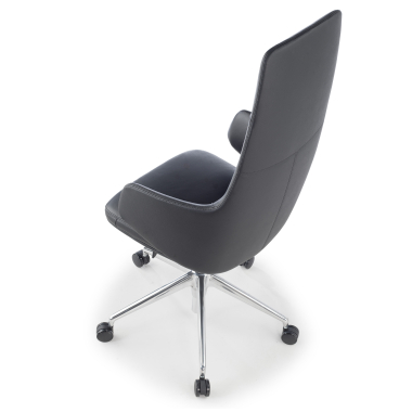 sillon de oficina negro kassel piel natural brazos fijos 11