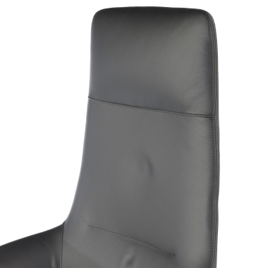 sillon de oficina negro kassel piel natural brazos fijos 12