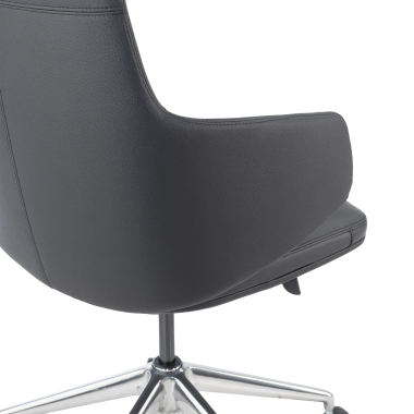 sillon de oficina negro kassel piel natural brazos fijos 13