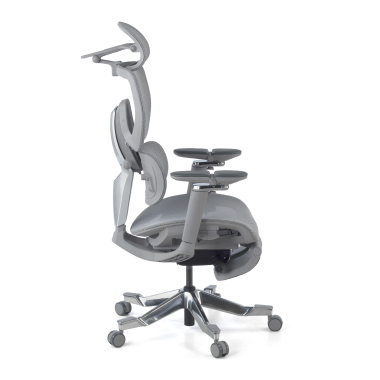 silla ergonomica gris erghos x4 pro malla brazos regulables 6d doble soporte lumbar reposacabezas reposapies extensible 12
