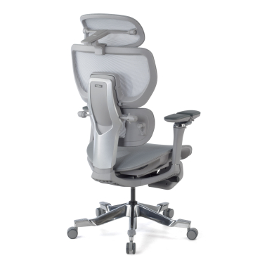 silla ergonomica gris erghos x4 pro malla brazos regulables 6d doble soporte lumbar reposacabezas reposapies extensible 14