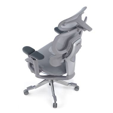 silla ergonomica gris erghos x4 pro malla brazos regulables 6d doble soporte lumbar reposacabezas reposapies extensible 15