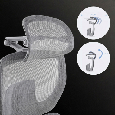 silla ergonomica gris erghos x4 pro malla brazos regulables 6d doble soporte lumbar reposacabezas reposapies extensible 8