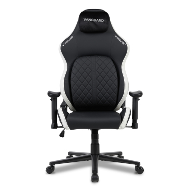 silla gaming blanco negro vanguard piel sintetica brazos moviles cojin reposacabezas reposacabezas 3