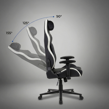 silla gaming blanco negro vanguard piel sintetica brazos moviles cojin reposacabezas reposacabezas 5