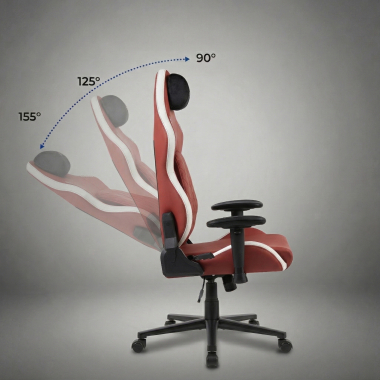 silla gaming blanco rojo vanguard piel sintetica brazos moviles cojin reposacabezas reposacabezas 6